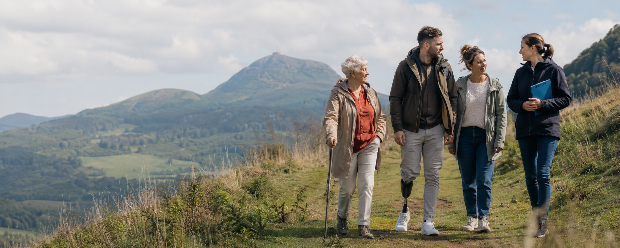 Différents publics accompagnés dans un paysage du Puy-de-Dôme
